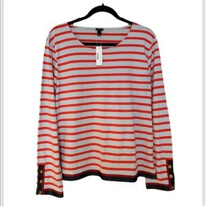 NWT! J.Crew Sailor Striped Shirt with Button Wrist Detail